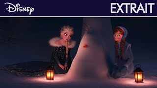 La Reine des Neiges  Joyeuses fêtes avec Olaf  Extrait  Elsa et Anna retrouvent Olaf  Disney [upl. by Hoagland911]