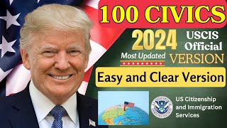 2024 random 100 civics questions and answers  US citizenship interview I N400 Interview [upl. by Noret]