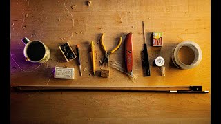 HOW TO REHAIR A VIOLIN BOW WITH TOOLS YOU HAVE IN YOUR HOUSE PART 1 [upl. by Aseyt809]