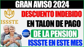 🚨📌Míralo ahora✨ Descuento indebido en talo de pago para pensionados ISSSTE en octubre [upl. by Kerk]