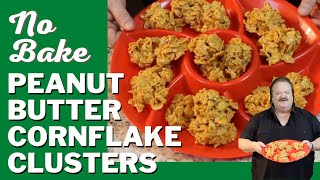 Peanut Butter Cornflake Cookie Clusters  No Bake  4 Ingredients [upl. by Jodi]