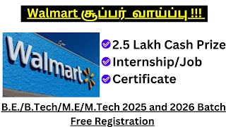 Walmart Hiring 2025  2026Walmart Internships 2024 TamilWalmart Jobs Tamil walmart sparkathon 2024 [upl. by Enialb]