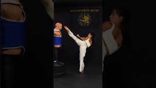 continue mawashi geri kick  karate martialarts shorts [upl. by Engracia]