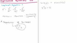 Differential Equations 20  Introduction to Laplaces Equation [upl. by Ecela]