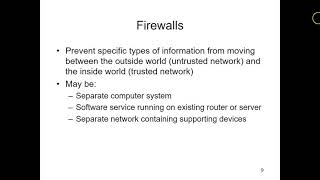 Security Technology Firewalls and VPNs Ch6 Part I [upl. by Civ]