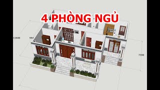 GỢI Ý MẪU NHÀ VƯỜN CẤP 4 ĐẸP Ở NÔNG THÔN 4 PHÒNG NGỦ  KIẾN TRÚC NHÀ VIỆT [upl. by Redyr]