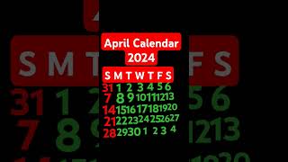 April Calendar 2024 [upl. by Bartosch322]