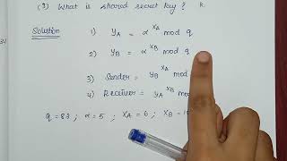 Diffie Hellman Algorithm Unit 3 Cryptography Anna University [upl. by Soll]