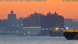 Sunset ship YM Wind at New York Harbor [upl. by Themis]