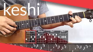 bandaids keshi Guitar Tutorial  Tab Chords [upl. by Mariken]