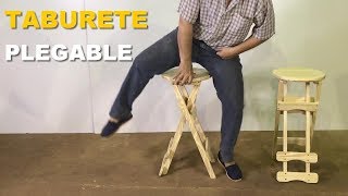 TABURETE PLEGABLE DE MADERA FÁCIL DE HACER  PASO A PASO TUTORIAL DE CARPINTERÍA [upl. by Nylime997]