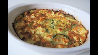 Recette 189  Gratin de Courgette Ã la Feta FACILE et DÃ‰LICIEUX [upl. by Ahsiekal]