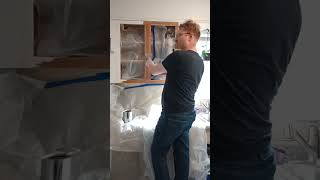 Stripping old paint off my kitchen cabinets [upl. by Boleslaw]