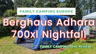 Berghaus Adhara 700xl Nightfall Family Tent Review amp Set Up  Our NEW Family Camping SetUp [upl. by Tim]