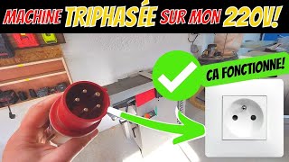 ⚡🔌Utiliser une machine à bois triphasée 400V sur le réseau 220V de son atelier ÇA FONCTIONNE [upl. by Marquez]