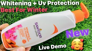 Santoor Whitening amp Uv Protection Body Lotion Review [upl. by Line469]