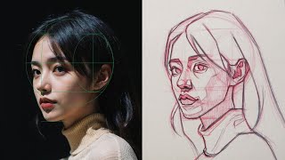 A simple process for drawing the head  Loomis Method [upl. by Kanal719]