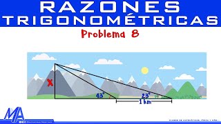 Razones trigonométricas  Solución de problemas  Ejemplo 8 [upl. by Ycnaffit]