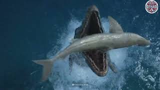 Ultimate Ocean Titans Clash Megalodon vs Mosasaurus  Epic Prehistoric Battle [upl. by Ssenav]