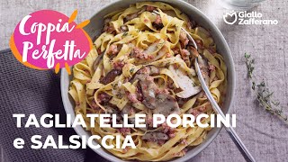 TAGLIATELLE FUNGHI PORCINI e SALSICCIA la COPPIA PERFETTA dellAUTUNNO😍🍄🍁 [upl. by Alledi]