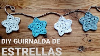 Cómo tejer Guirnalda de estrellas de Navidad a crochet paso a paso [upl. by Ayaet]