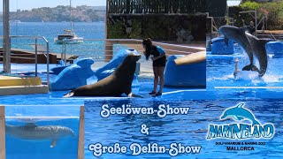 Marineland Mallorca 2024  SeelöwenShow amp Große DelfinShow 🦭🐬 4K [upl. by Kcirdez]