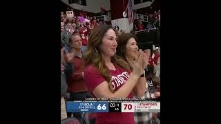 Steph Curry was hyped for Cameron Brinks block to seal the dub for Stanford 👏 shorts [upl. by Yevette]