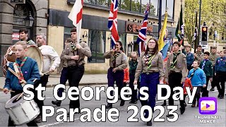 Saint Georges Day Parade 2023 Bradford City England 🏴󠁧󠁢󠁥󠁮󠁧󠁿 [upl. by Lombard455]