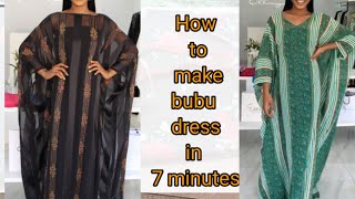 How to cut and sew bubu kaftan dress in 7 minutes Nelostitches [upl. by Ramsdell]