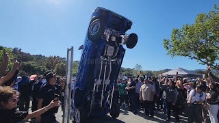 lowriders hopping and celebrating 5 DE MAYO at Brookside Park in Pasadena [upl. by Nalor188]