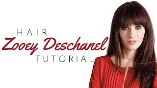 Zooey Deschanel Bangs Tutorial  TheSalonGuy [upl. by Heti889]