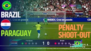 Penalty shootout ⚽ Brazil  Paraguay 🏆 AMERICA CUP 2024  Video game simulation [upl. by Hosbein125]