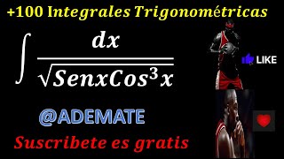 Integral trigonométrica 50  integral de dxsqrtsenxcos3x identidades y cambio de variable [upl. by Eikcuhc]