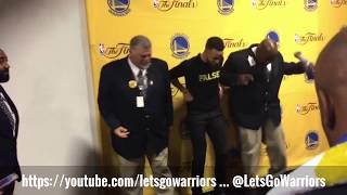 Stephen Curry quotJones BBQ amp Foot Massagequot dance w security guards Warriors 41 NBA Finals [upl. by Alleunam]