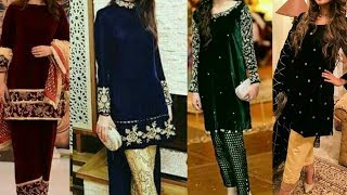 Velvet Suit Designs  Latest Velvet Shalwar Suit  Stitching With Fariha [upl. by Legin]