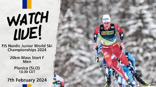 LIVE FIS Nordic Junior World Ski Championships 2024  20KM Mass Start F Men [upl. by Nomyad365]