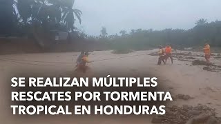 Se realizan múltiples rescates por tormenta tropical en Honduras [upl. by Okeim]