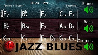 Jazz Blues in F  Jazz Backing Track  Playalong 110bpm [upl. by Flip681]