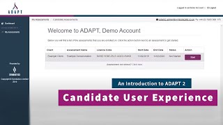 Adapt 2 Candidate User Experience [upl. by Aetnahs968]