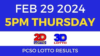 Lotto Result February 29 2024 5pm Swertres Ez2 PCSO [upl. by Laird]