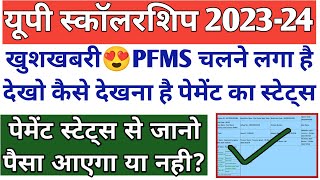 बड़ी खुशखबरी😍PFMS पर पेमेंट स्टेट्स दिखने लगा🎉😍UP Scholarship Payment 2024UP SCHOLARSHIP 2023 24 [upl. by Dione]