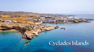 Cyclades islands Greece  by drone 4K [upl. by Inaflahk]