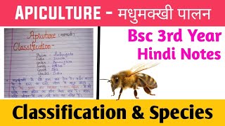 Apiculture  मधुमक्खी Classification  Species Full Explanation in Hindi  BSC 3 Year [upl. by Shanan690]