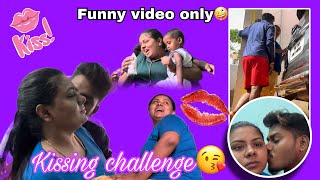 One full kisses challenge😜only for Fun🤩 trending tiktokcouple laksarul cutebaby [upl. by Marris346]