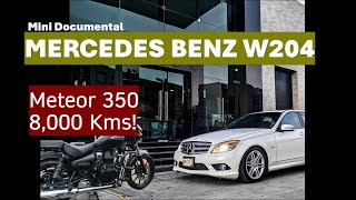 ROYAL ENFIELD 350 8000 KMS amp TEST MERCEDES BENZ W204 [upl. by Aicnerolf]