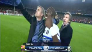 MOURINHO INTER MILAN KNOCKS OUT FC BARCELONA SEMI FINAL 2010 [upl. by Oneg76]