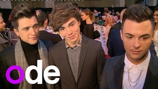 Pride of Britain Awards 2014 Union J reveal what makes them cry and they talk X Factor [upl. by Lazaro]