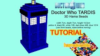 3D Hama Beads Doctor Who TARDIS tutorial pattern Pyssla perler beads [upl. by Onaicilef]