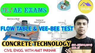 FLOW TABLE amp VEEBEE Consistometer test Concrete Technology  By Amit Parihar [upl. by Dviad668]