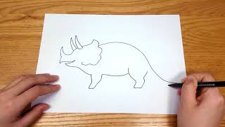 Lets Draw Dinosaur How to Draw a Triceratops  Super Easy [upl. by Louth]